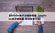 youtube每千次播放收益（youtube多少播放量 可以给多少钱）