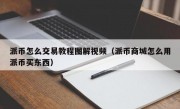 派币怎么交易教程图解视频（派币商城怎么用派币买东西）