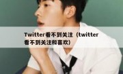 Twitter看不到关注（twitter看不到关注和喜欢）