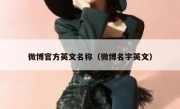微博官方英文名称（微博名字英文）