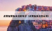 点赞加赞加关注的句子（点赞加关注怎么写）