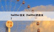 twitter含义（twitter的含义）