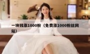 一块钱涨1000粉（免费涨1000粉丝网站）