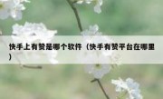 快手上有赞是哪个软件（快手有赞平台在哪里）