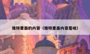 推特里面的内容（推特里面内容是啥）