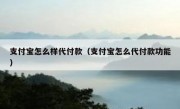 支付宝怎么样代付款（支付宝怎么代付款功能）