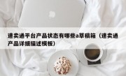 速卖通平台产品状态有哪些a草稿箱（速卖通产品详细描述模板）
