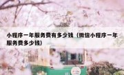 小程序一年服务费有多少钱（微信小程序一年服务费多少钱）