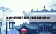 推特的新闻是真是假（推特是真的假的）