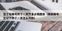 忘了车限号开了一天罚多少钱西安（西安限号忘记了开了一天怎么罚款）