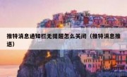 推特消息通知栏无提醒怎么关闭（推特消息推送）