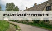 快手怎么评价在哪里看（快手在哪里查看评价）