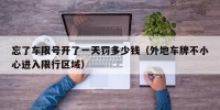 忘了车限号开了一天罚多少钱（外地车牌不小心进入限行区域）