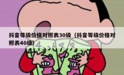 抖音等级价格对照表30级（抖音等级价格对照表40级）